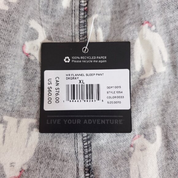 NWT Eddie Bauer Mens Size XL Mr Flannel Sleep Pants Yeti Christmas Hat Holiday - Picture 13 of 16